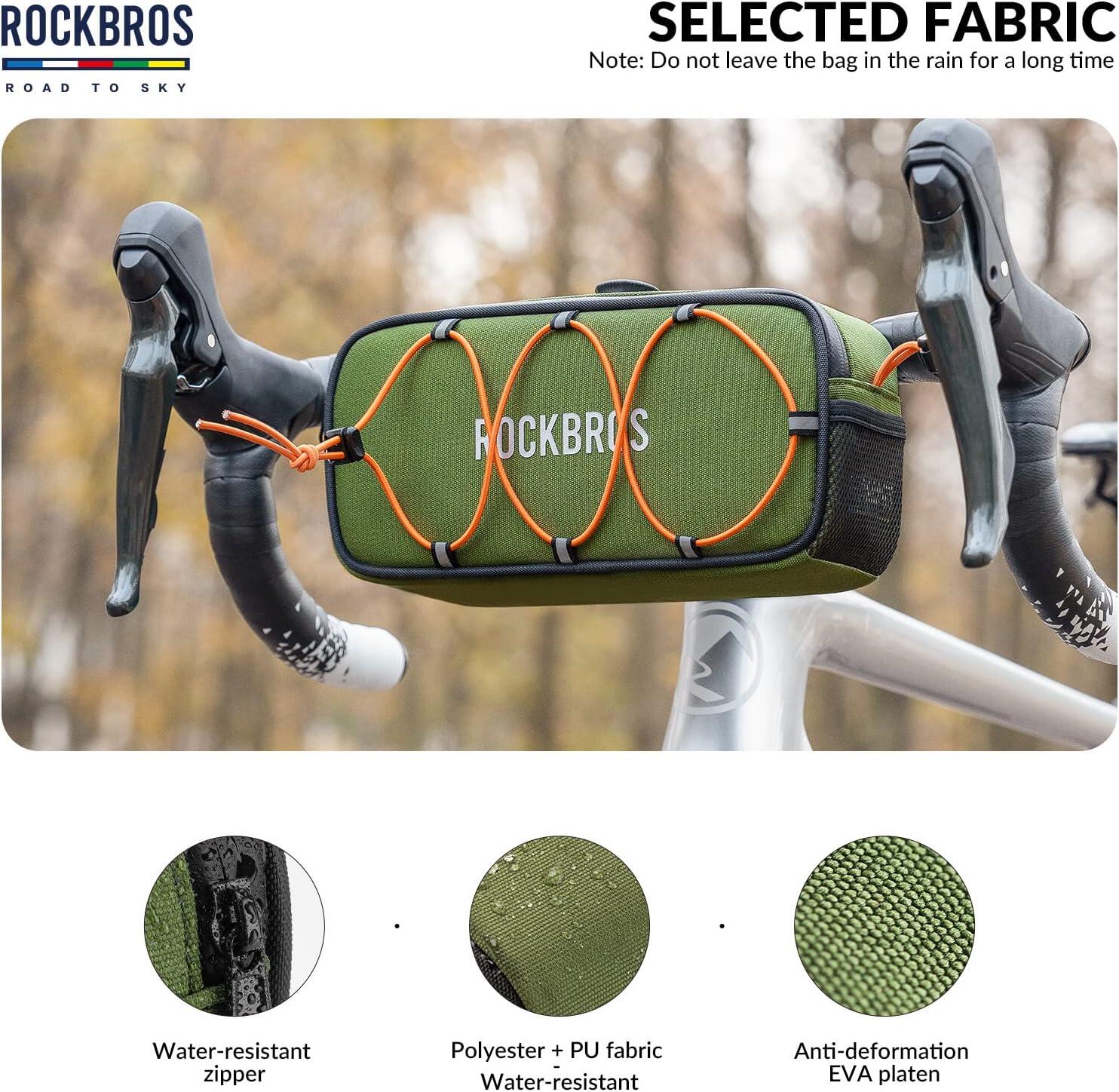 ROCKBROS Sacoche pour guidon de vélo avec porte-bouteille