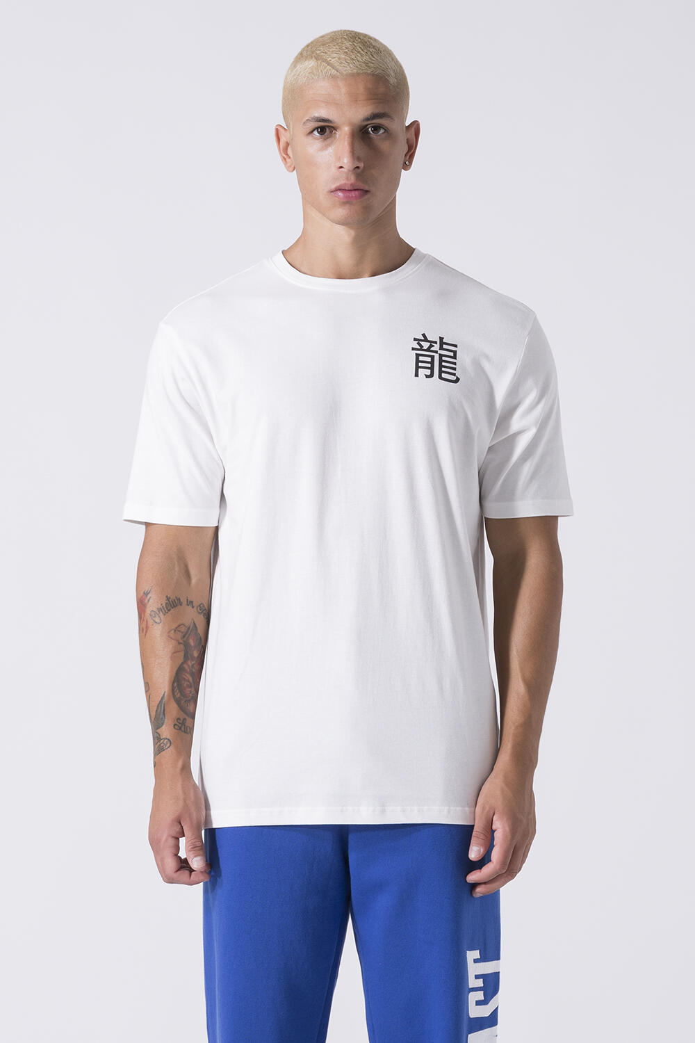 T-SHIRT EXCLUSIVE AVEC GRAPHIQUE DRAGON BLANC CASSE COTON 7/7