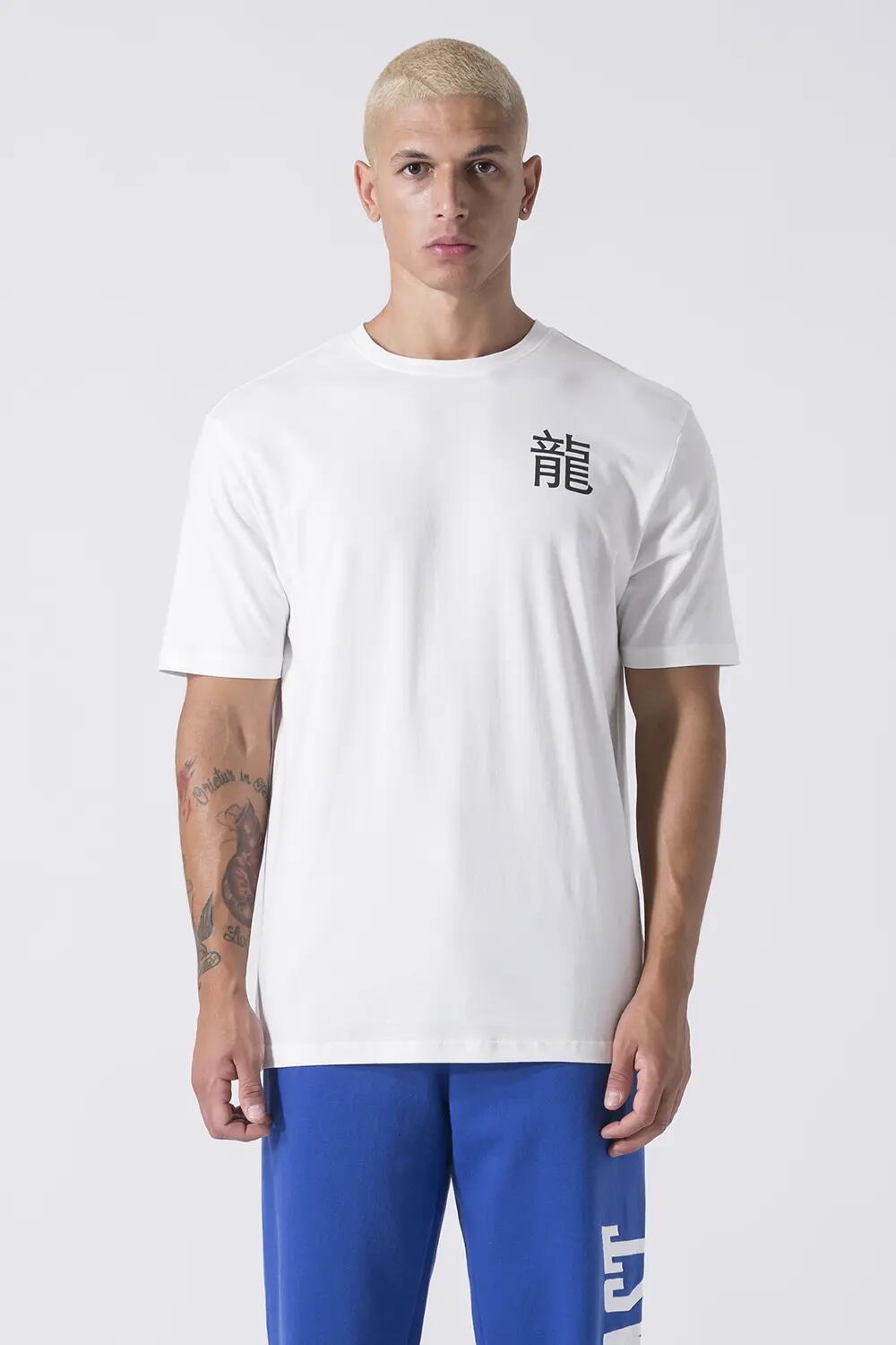 EXKLUSIVES T-SHIRT MIT DRACHEN-GRAPHIK WEISS BAUMWOLLE 7/7