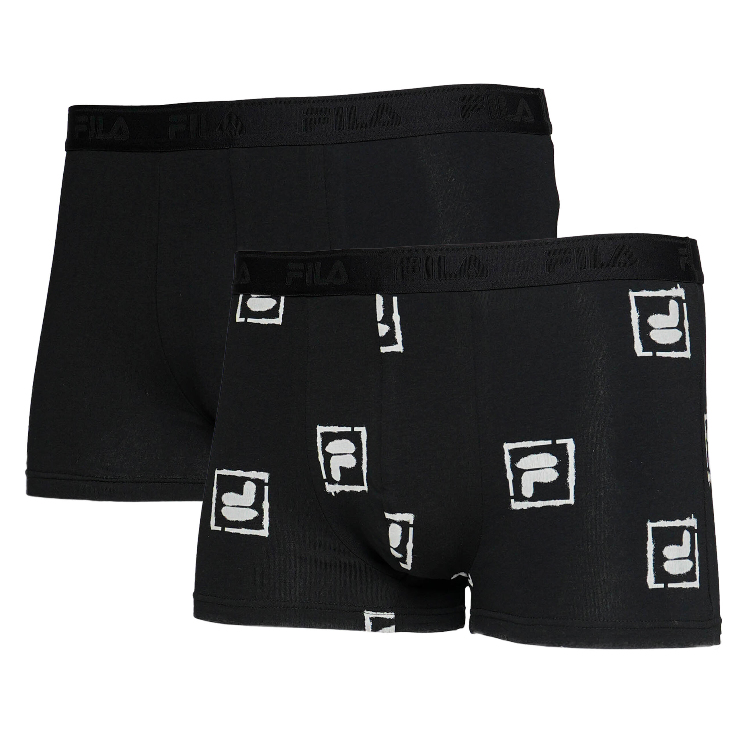 Fila - Man Boxer Elastic With Logo Pack Of 2 Pieces - Slip - Noir - 44 L - Decathlon