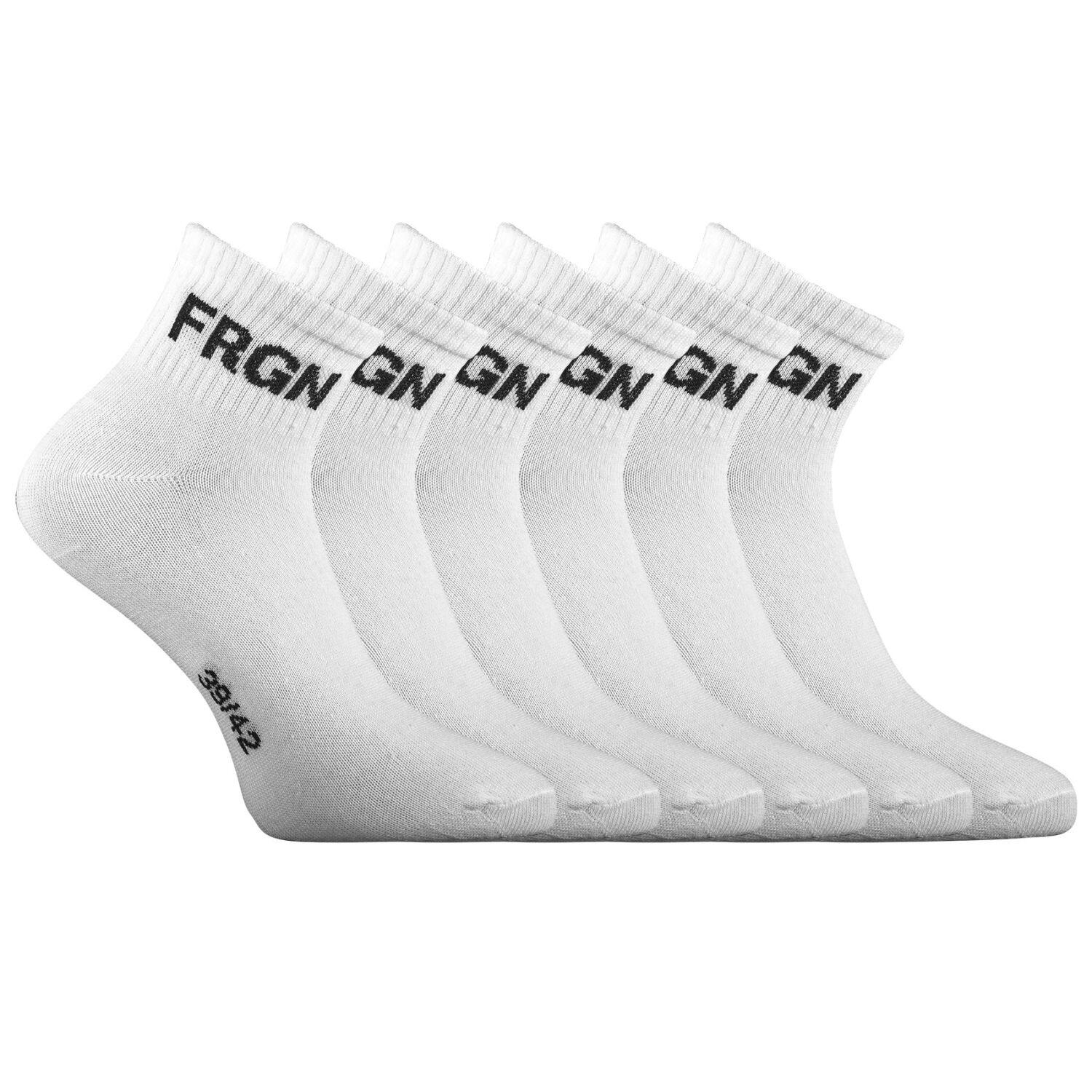 Lot de 6 paires de chaussettes quarter homme Freegun blanc 1/3
