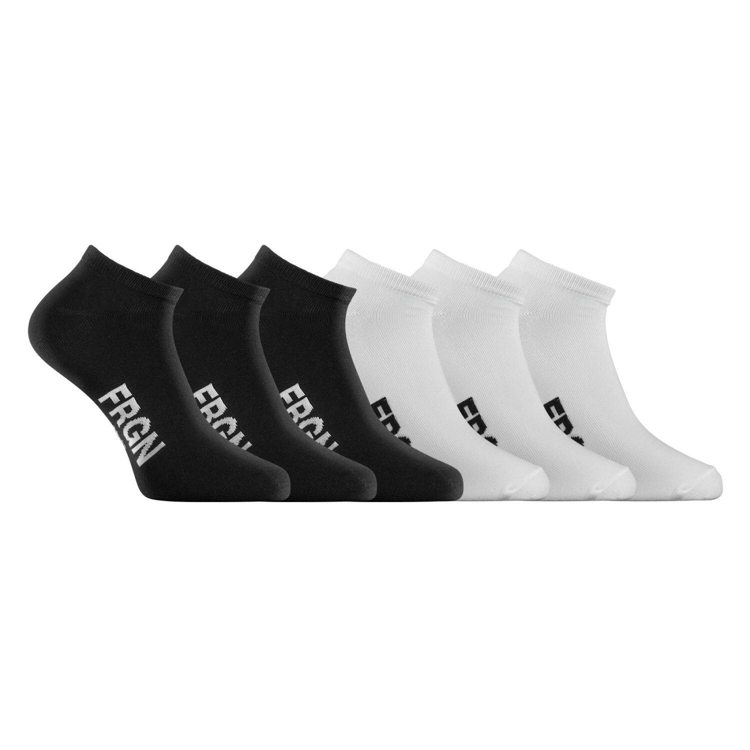 Lot de 6 paires de chaussettes tiges courtes homme Freegun noir/blanc 1/3