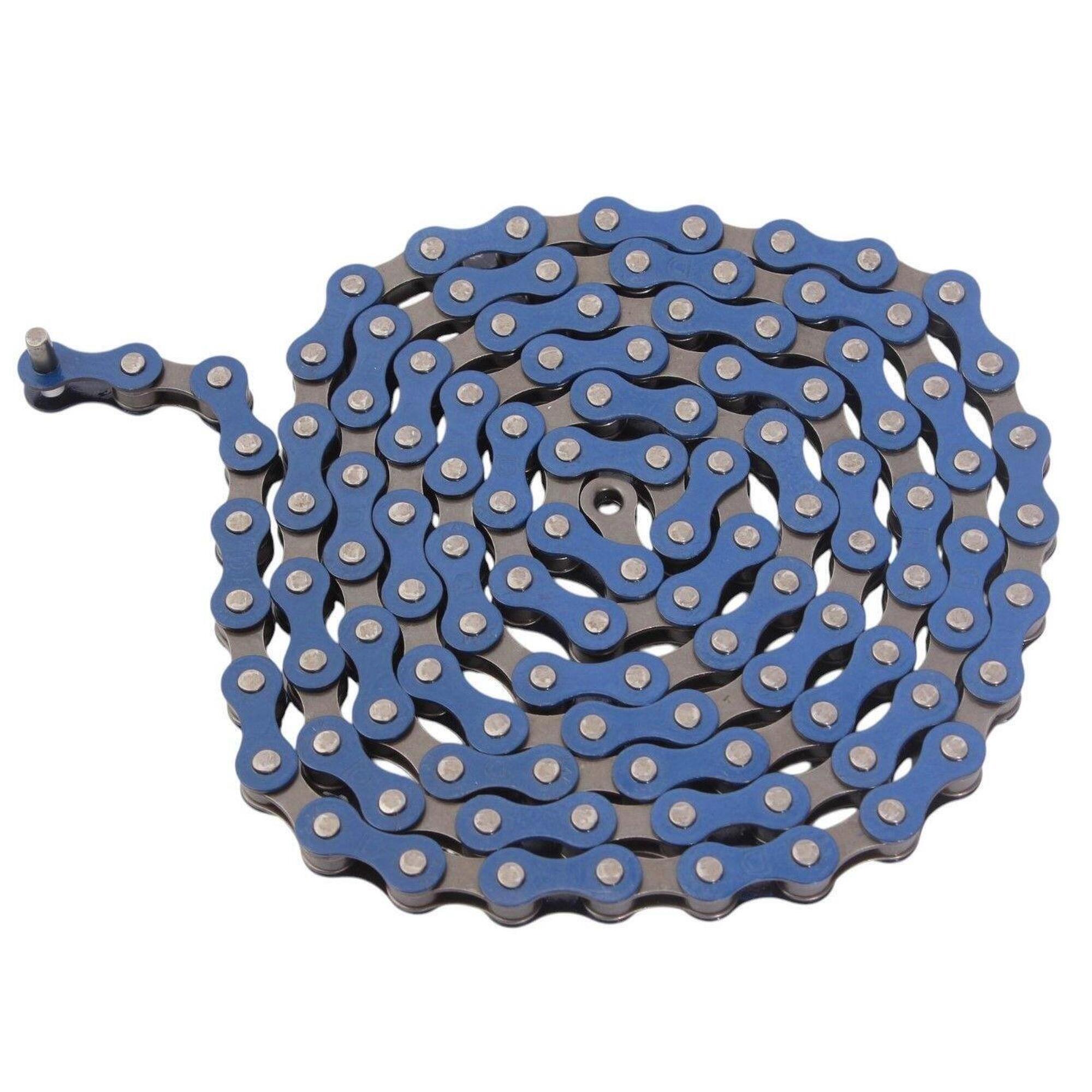 KHEBIKES BMX řetěz modrý 1/2 „x1/8“ ocel KHEbikes