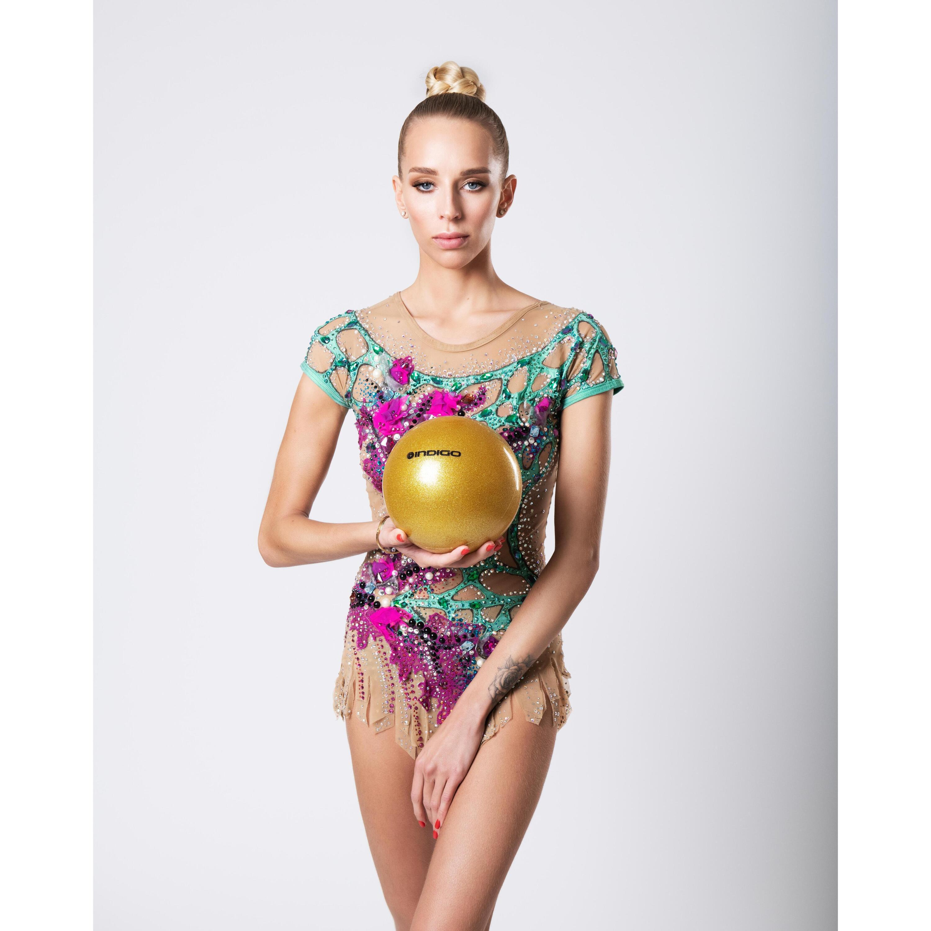 Bal Voor Ritmische Gymnastiek Met Glitter 300g INDIGO 15cm 2/3