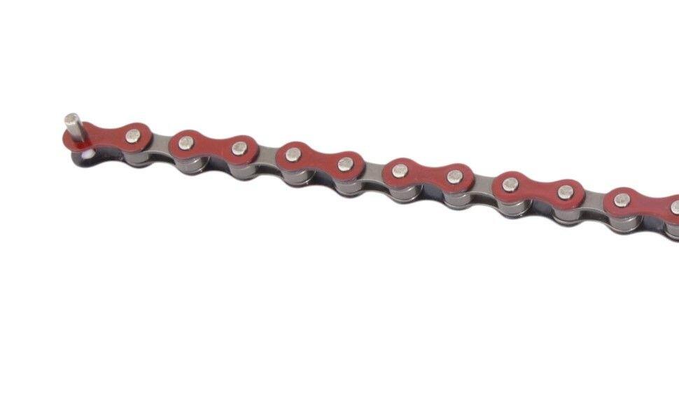 BMX CHAINE ROUGE 1/2"x1/8" ACIER KHEBIKES 3/3