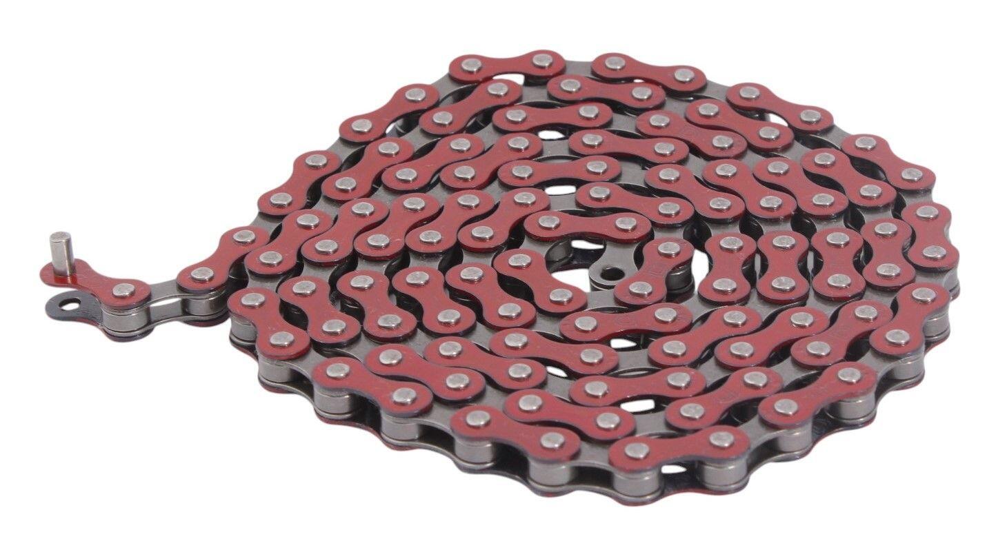 BMX CHAINE ROUGE 1/2"x1/8" ACIER KHEBIKES 2/3