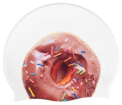 Arena Swim Cap HD Badekappe Weiß Donuts