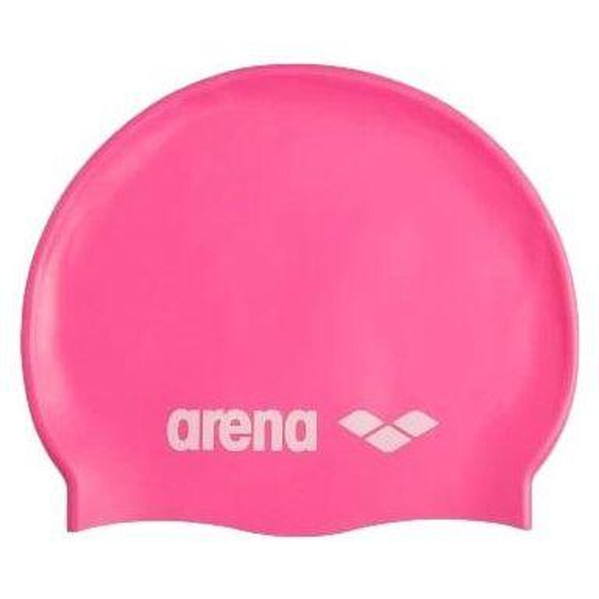 Arena - Bonnet De Natation Arena Classic Silicone Rose - Bonnet De Bain - Blanc|rose - Taille Unique - Decathlon