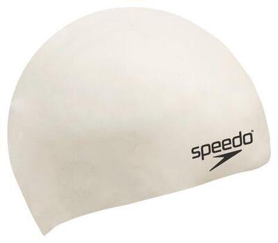Speedo swimcap plain flat silicone white
