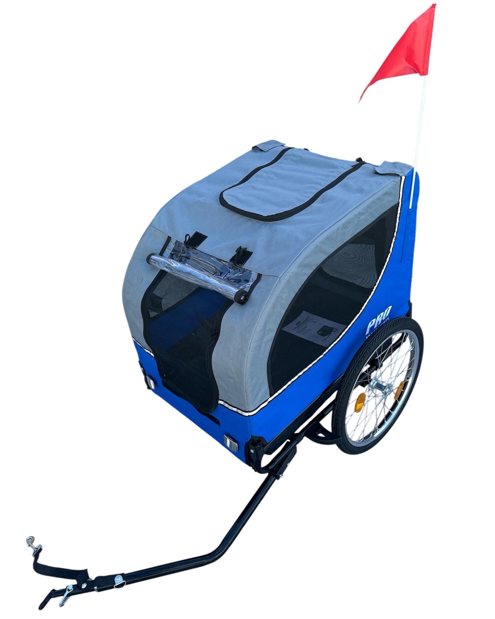 PRO SPORT LIGHTS Carro de bicicleta para cães - dobrável - Deluxe Cinza - Máx. 30 kg