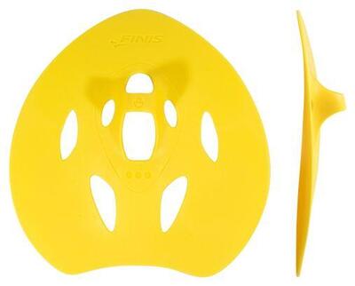 Pagaie per il nuoto di tecnica e forza senza gomma Finis Manta Paddle Giallo