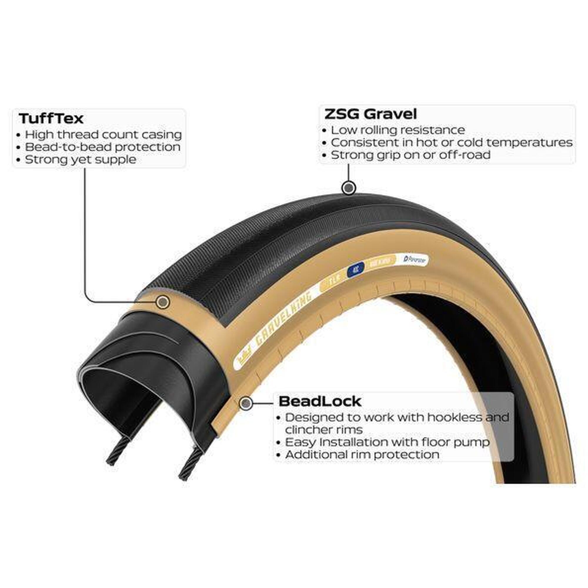 Copertoni Panaracer GravelKing 700x32C, Colore AstralBlue Con Fianco Marrone. Coppia (2 Pezzi) Tubeless Ready, Made In Japan.