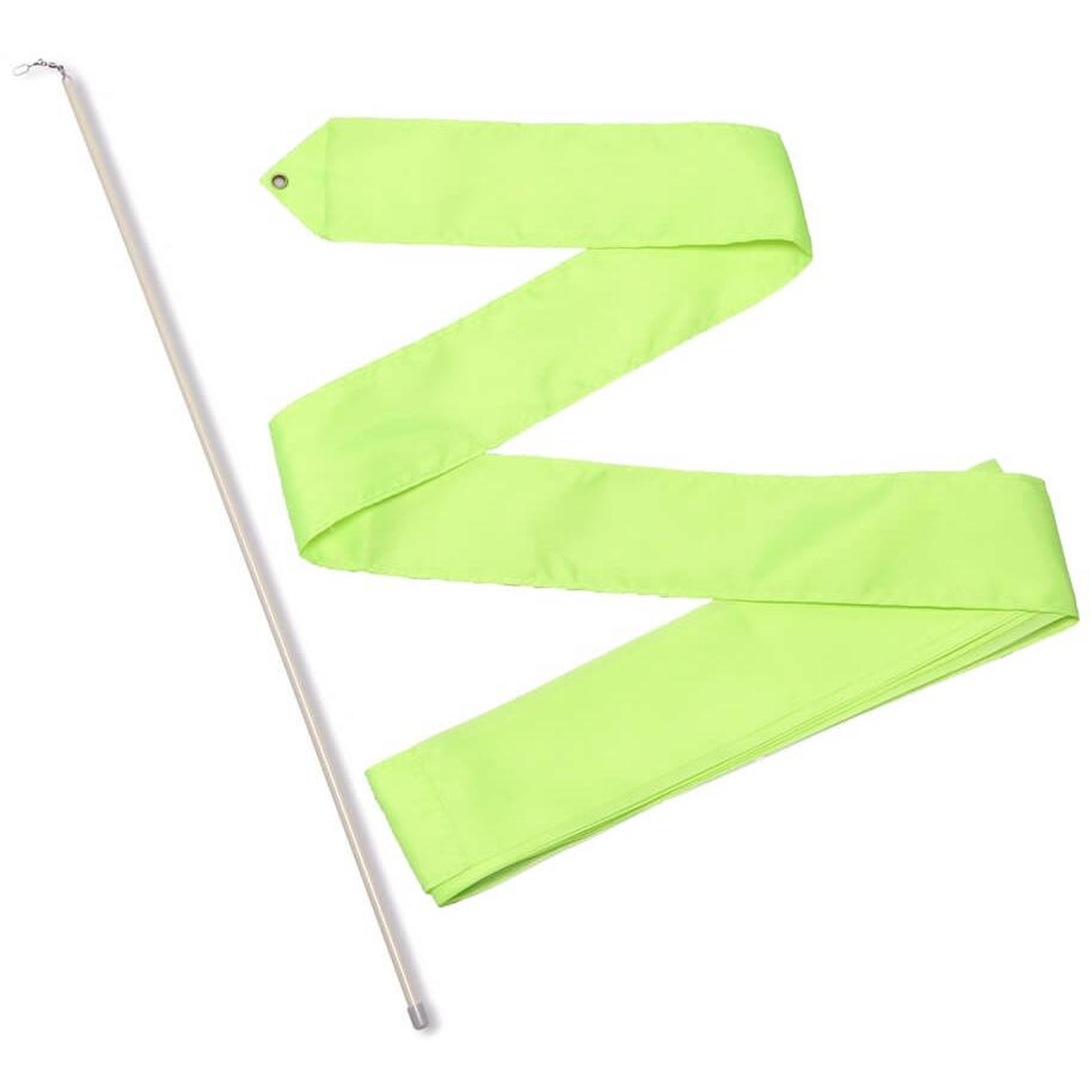 Indigo Sports - Ruban Pour Gymnastique Rythmique Avec Baguette 50cm Indigo 4,0m - Ruban Gymnastique - Jaune - Taille Unique - Decathlon