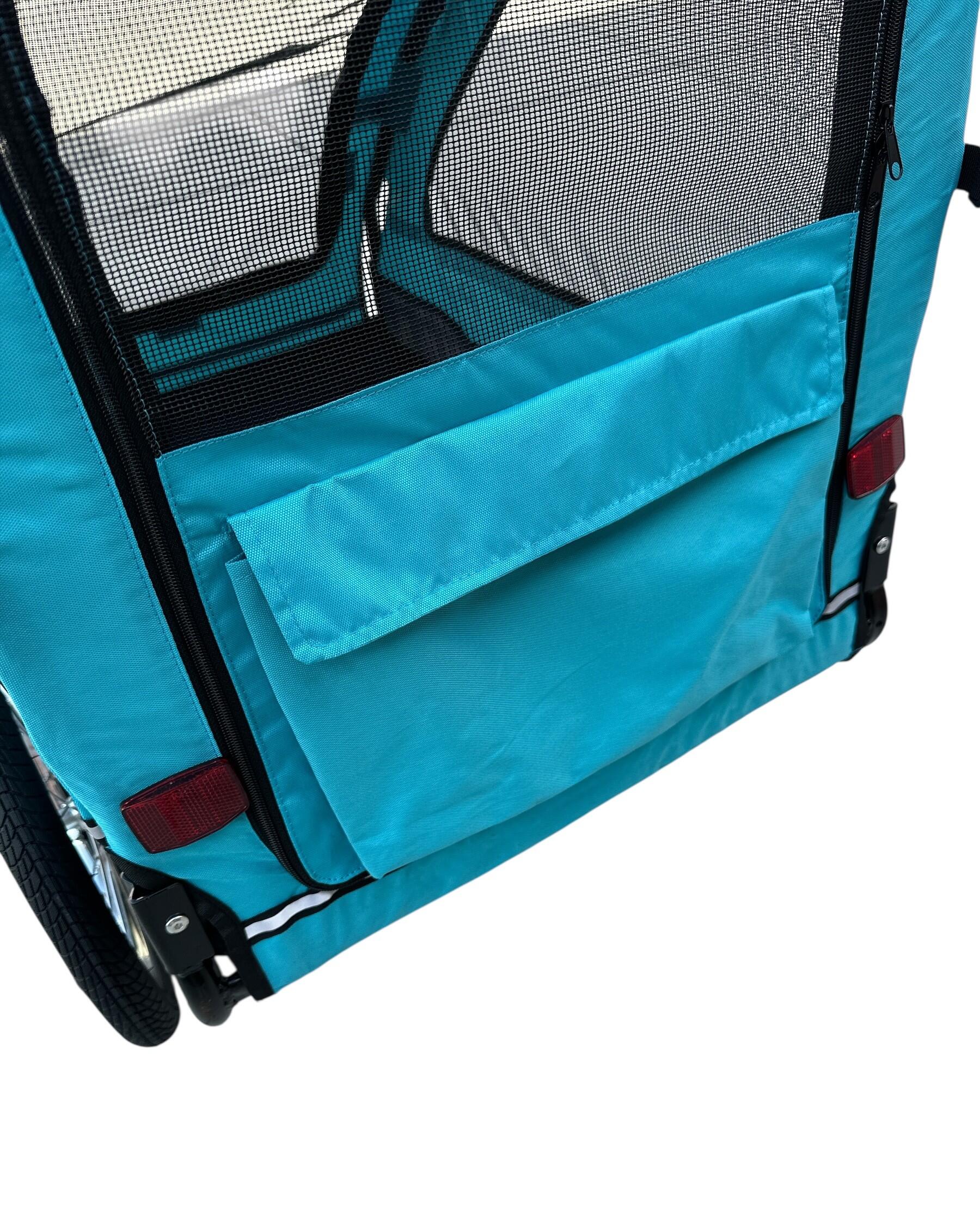 Remorque de vélo pour chien bleue – avec réflecteurs – jusqu'à 30 kg 13/13