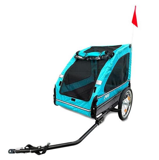 Remorque vélo pour chien bleu luxe jusqu'à 30 kg pliable