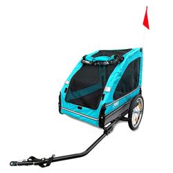 Remorque vélo pour chien bleu luxe jusqu'à 30 kg pliable