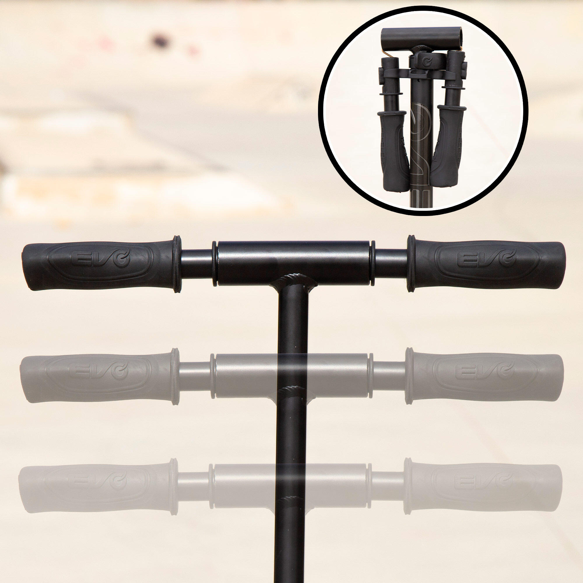 Trottinette 2 roues pliable et réglable noire EVO 3/7