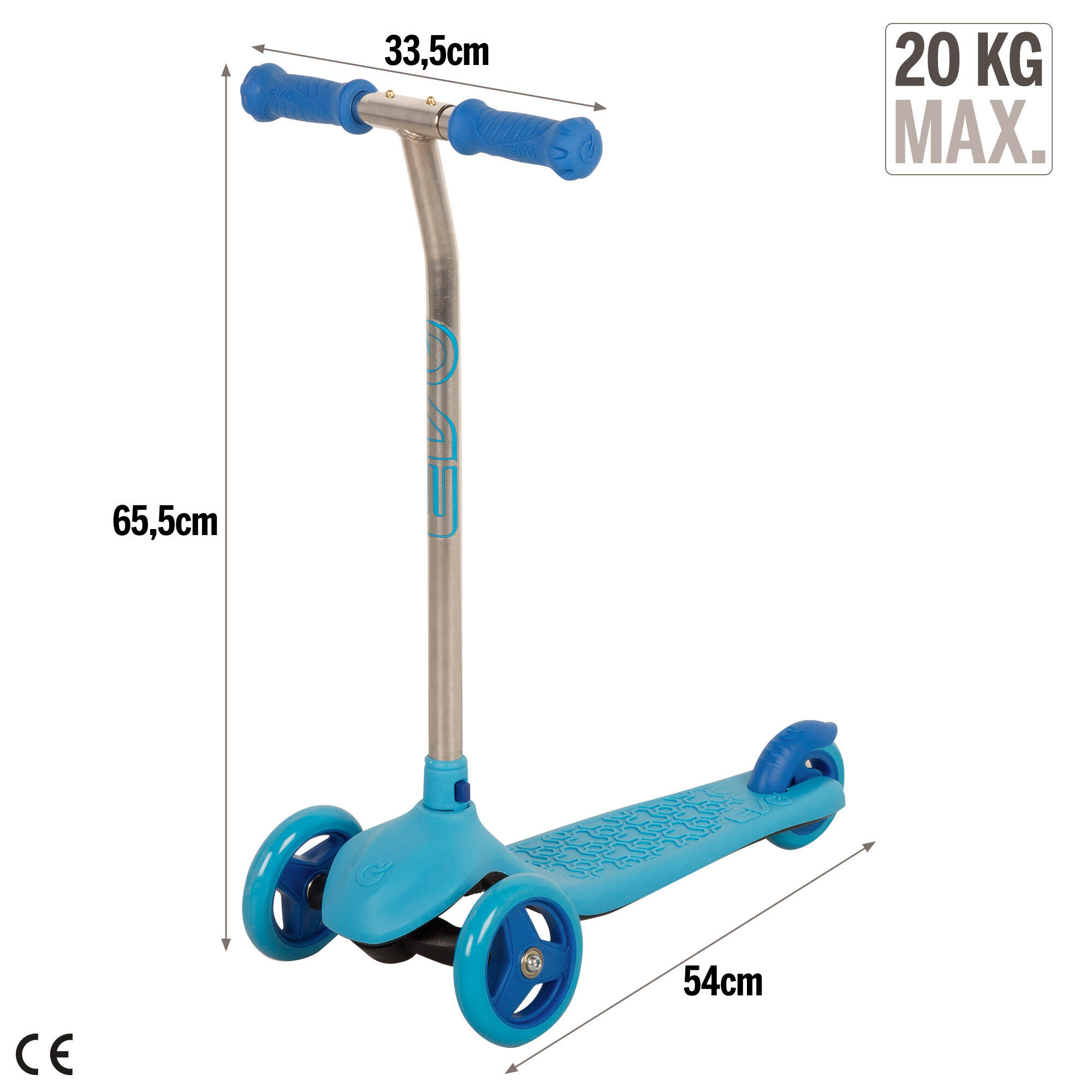 Scooter azul de 3 rodas EVO 4/7