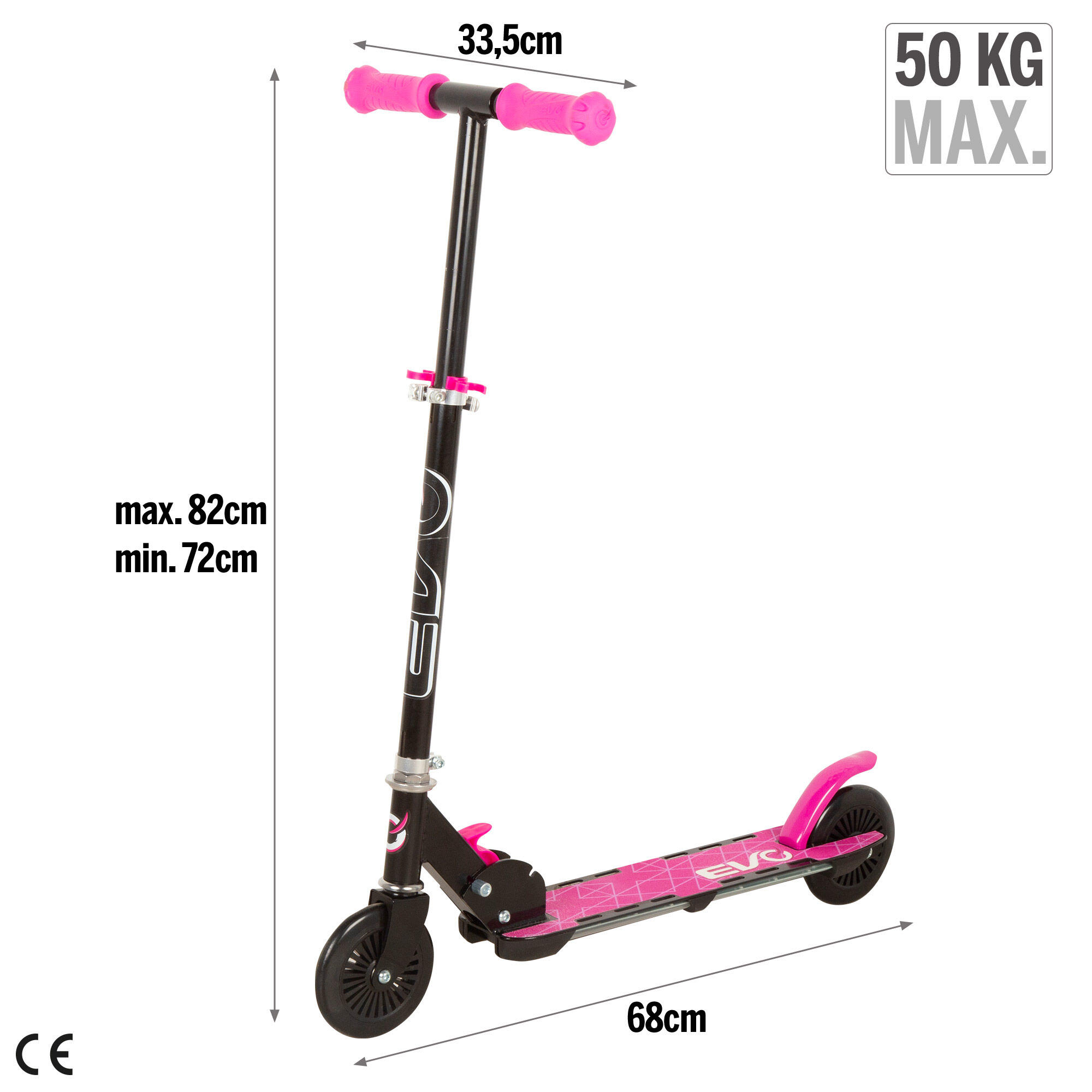Scooter rosa 2 ruote luci multicolore EVO 4/7