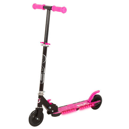 Trottinette rose 2 roues lumières multicolore EVO