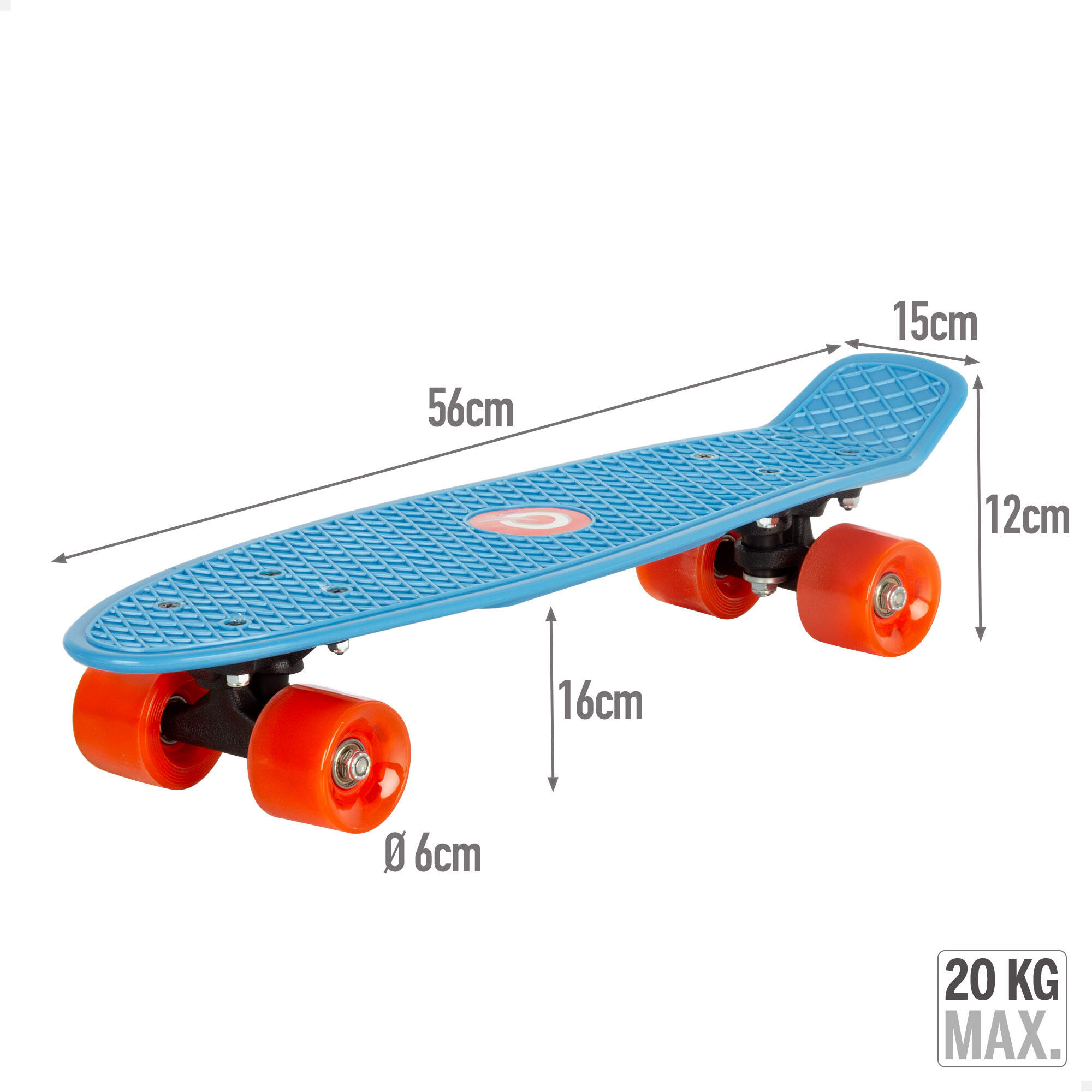 Skateboard blu con luci EVO 4/7