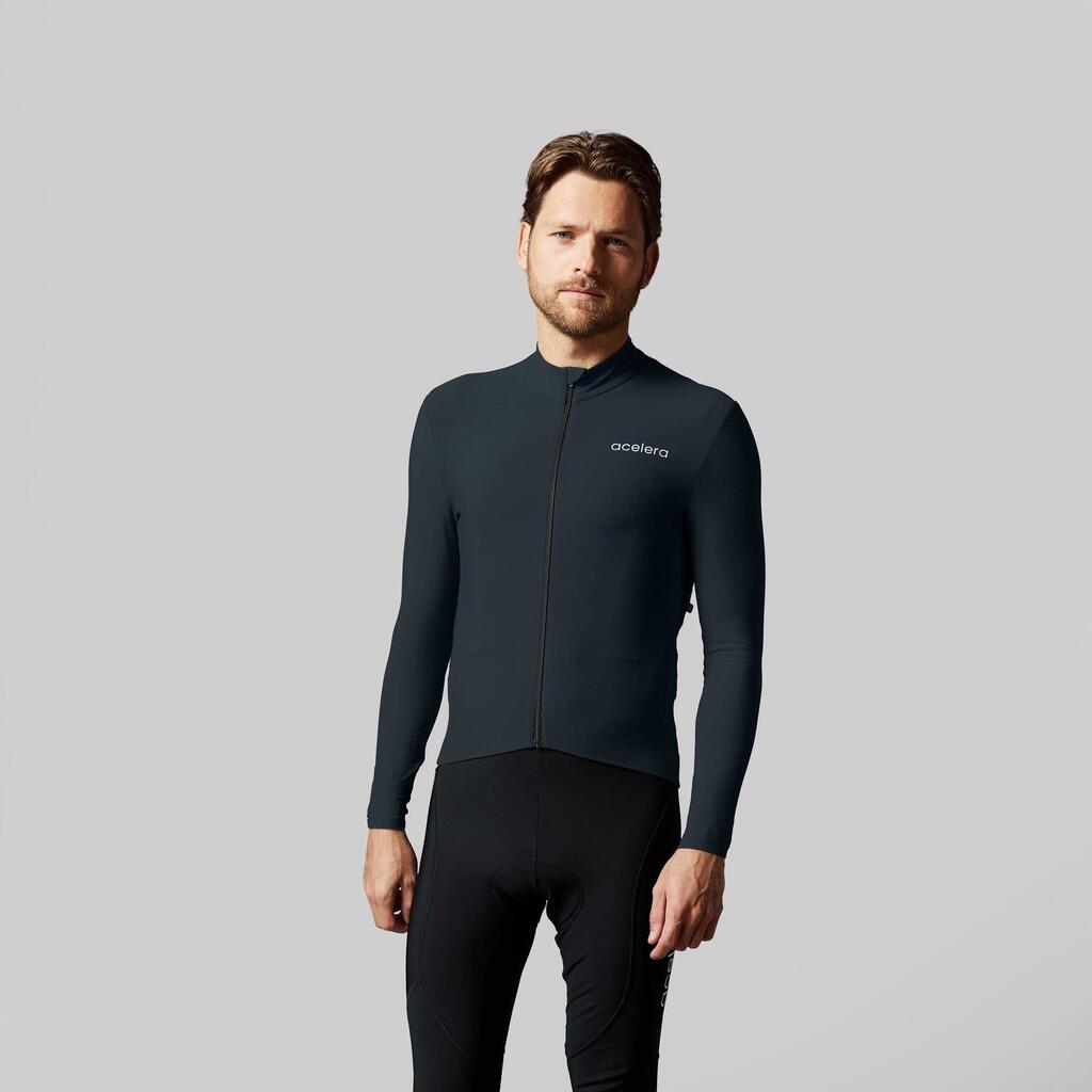 Professional Men's Cycling Jersey Mid-Season Lined Long-Sleeved Shirt Road Top