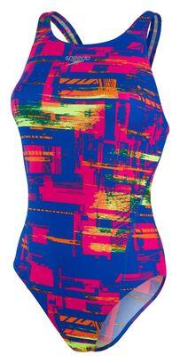 Maillot de Bain 1 Pièce Femme Speedo Allover RecordBreaker Bleu Rose