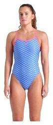 Maillot de bain Arena New Monogram Dos Challenge Bleu/Rose Femme
