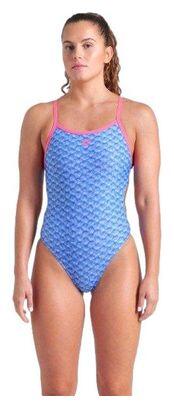 Arena New Monogram Back Challenge Badeanzug Blau/Pink Women