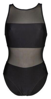 Arena dames badpak mesh panels vent back zwart
