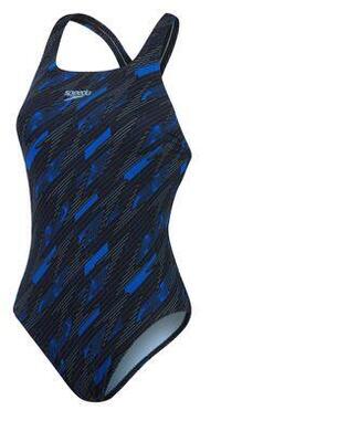 Speedo women's boom allover medalist badpak blauw/zwart