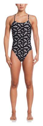 Fato de banho Nike Swim Hydrastrong Multi Print Preto para mulher 4/4