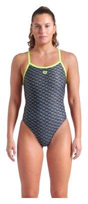 Arena New Monogram Dos Challenge Badeanzug Dark Sage Multi/Artic Lime Women