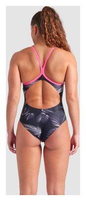 Arena Frozen Leaves Swimsuit Black/Pink Women's 2/5