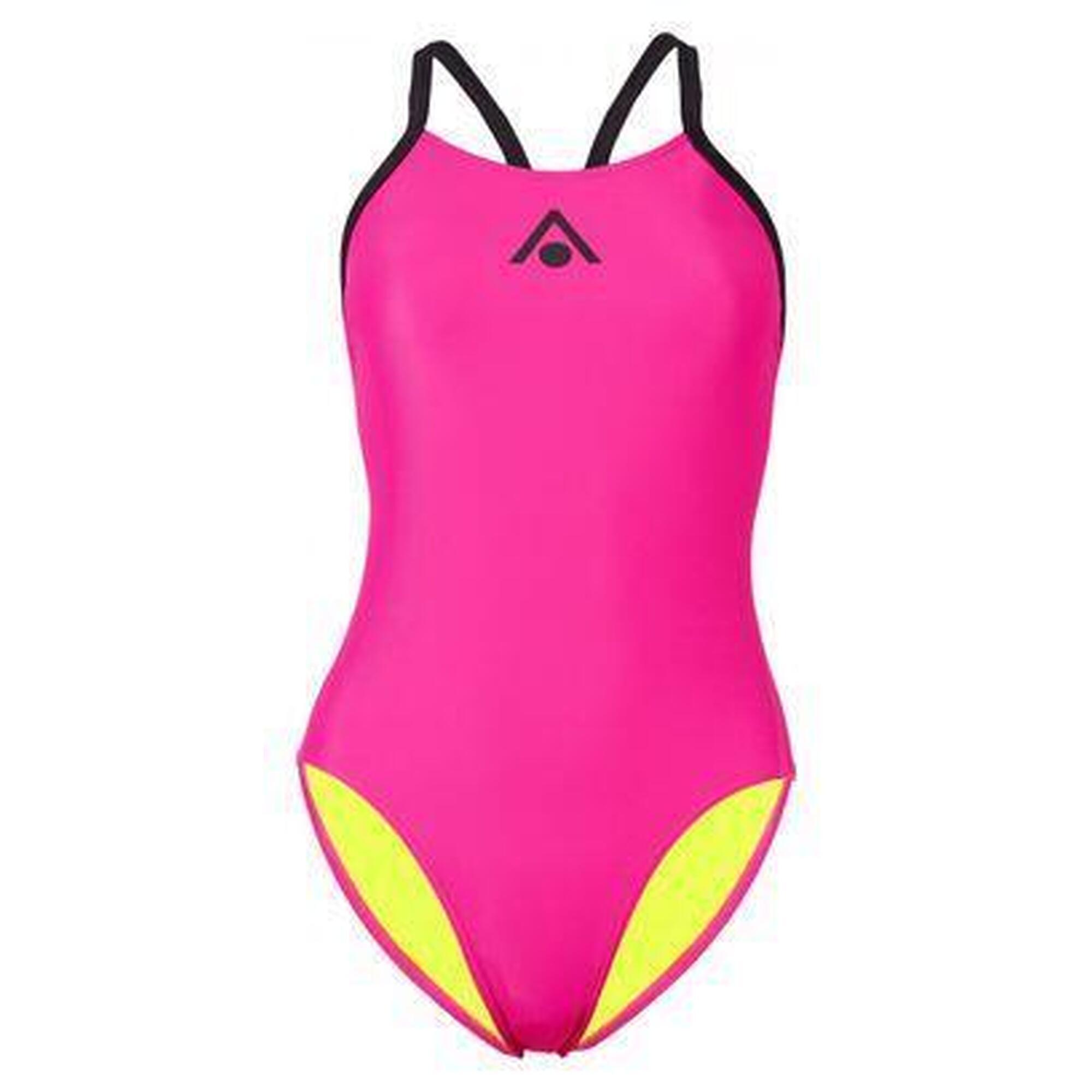 Aquasphere - Maillot De Bain Aquasphere Essential Wide Back Broight Rose / Noir - Maillot De Bain 1 Pièce - Rose|vert - 32 - Decathlon