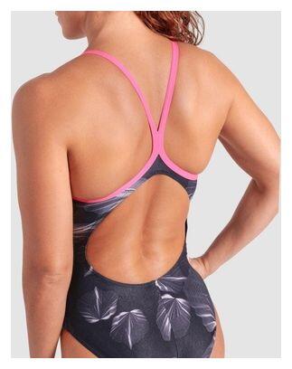 Arena Frozen Leaves Swimsuit Black/Pink Women's 4/5