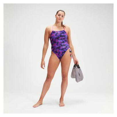 Speedo Eco+ Allover Lattice Back 1-Delig Zwempak Blauw 4/5