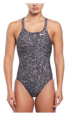 Damesbadpak nike swim fastback blue