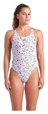 Arena Confetti Badeanzug Weiß/Multicolor Damen