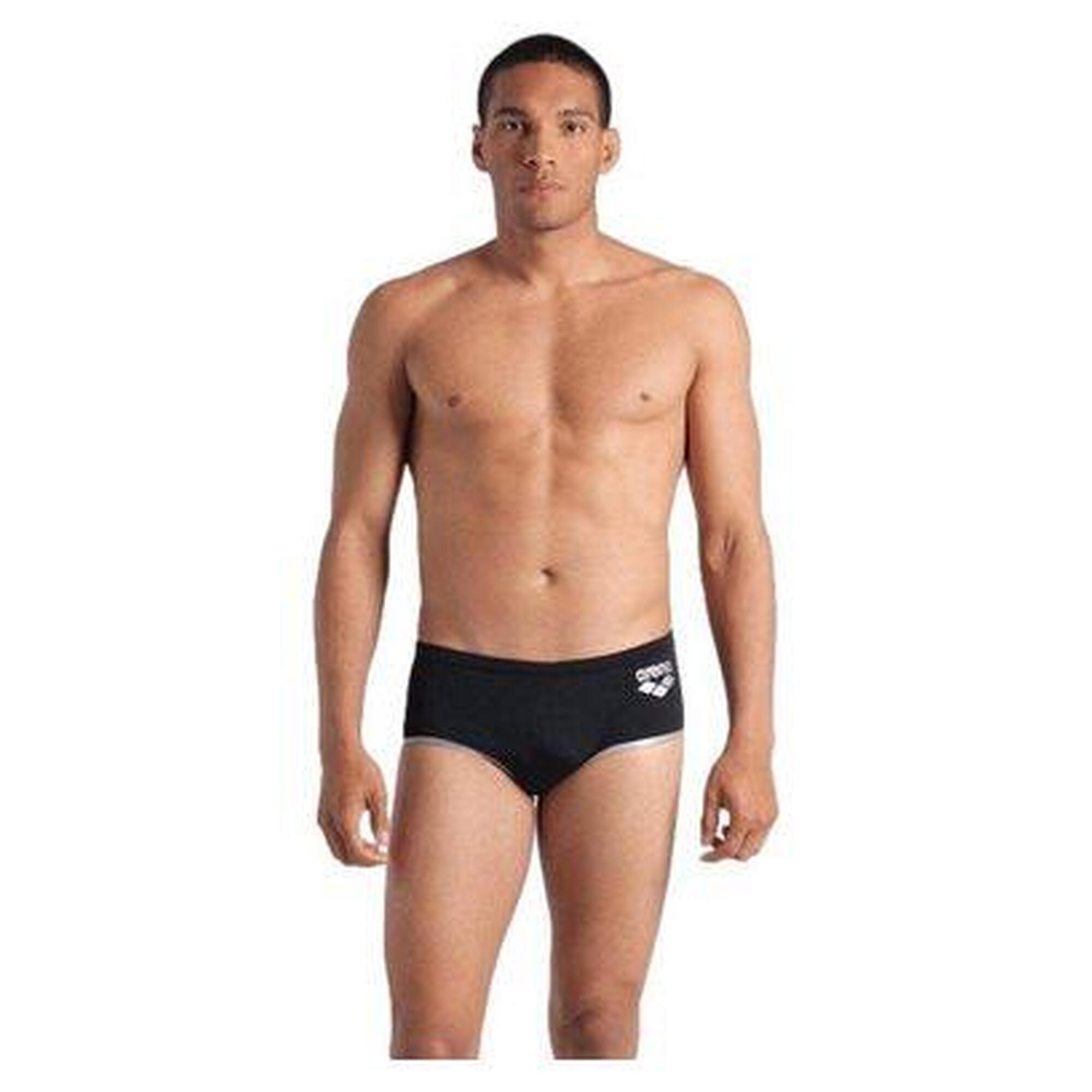 Arena - Maillot De Bain Taille Basse Arena One Big Logo Noir/argent Homme - Boxer De Bain - Gris|noir - 48 Xl - Decathlon