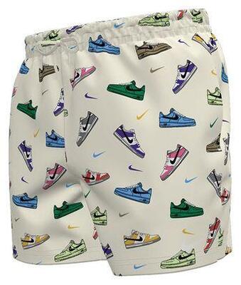 Shorts mare uomo con stampa sneakers all-over