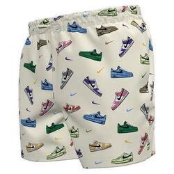 Short de bain Nike Swim Breaker 5" doublé Homme Beige/Multicolore