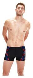 Maillot de Bain Speedo Eco Tech Print Aquashort Noir Rouge