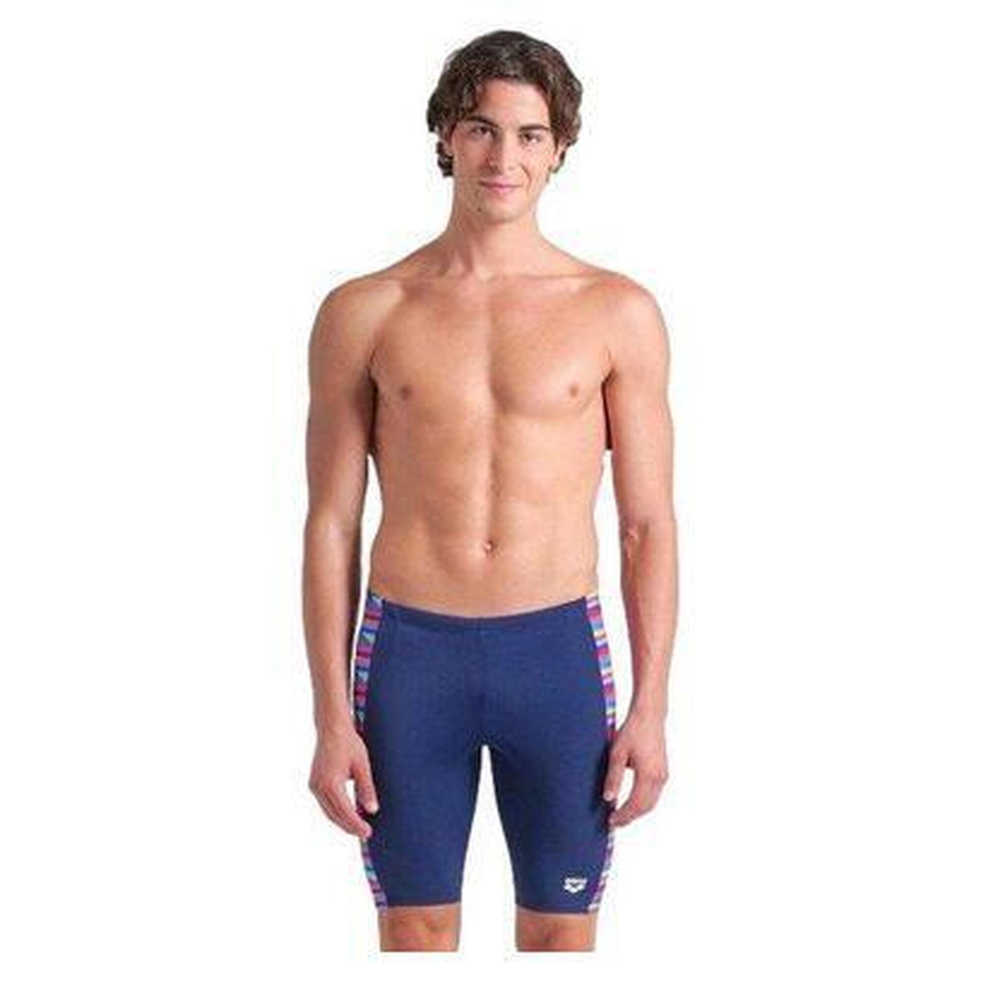 Arena - Jammer Arena Racing Stripe Bleu/multicolore Homme - Bas De Maillot De Bain - Bleu|orange|rose - Decathlon