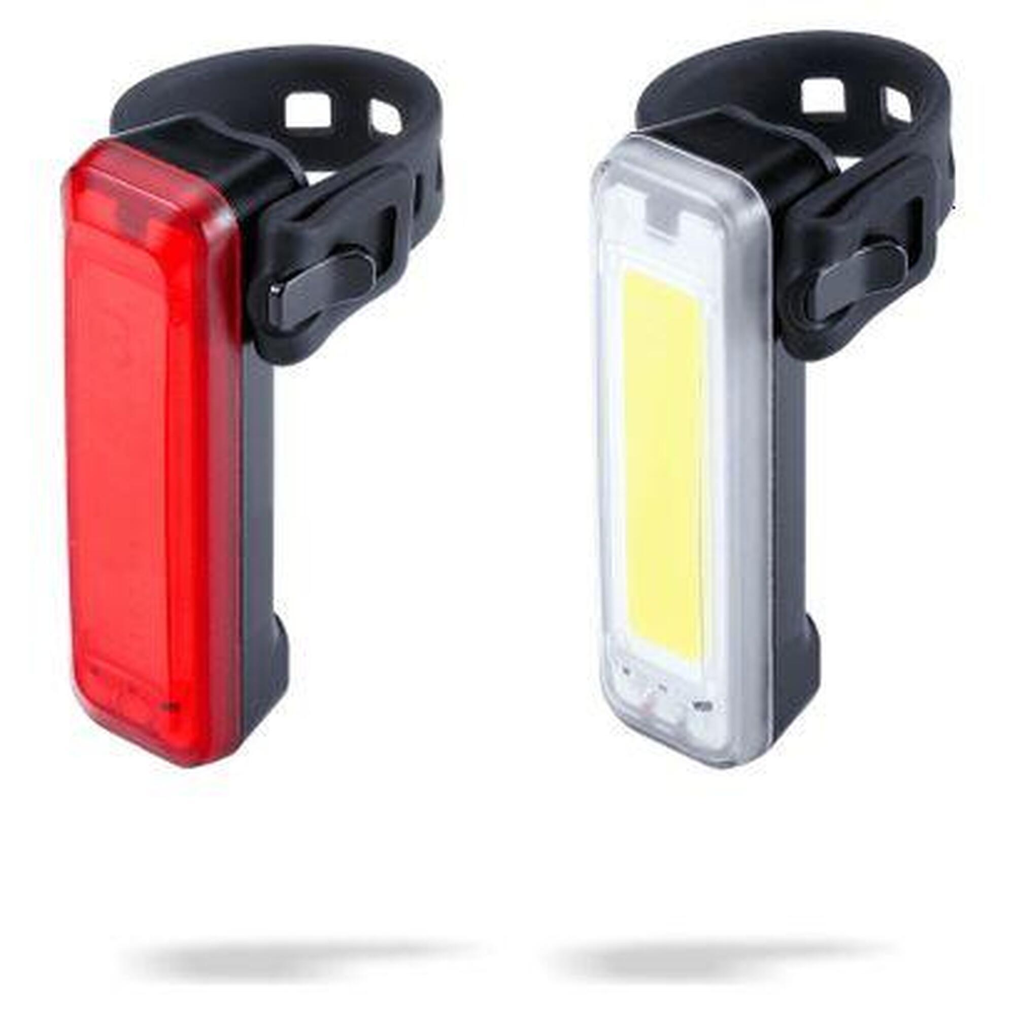 Kit éclairage LED Vélo Avant/arrière - Rechargeable Par USB - Puissant Et Compact