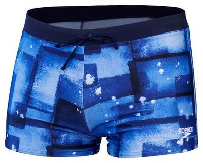 Speedo valmilton chek badpak blauw / wit