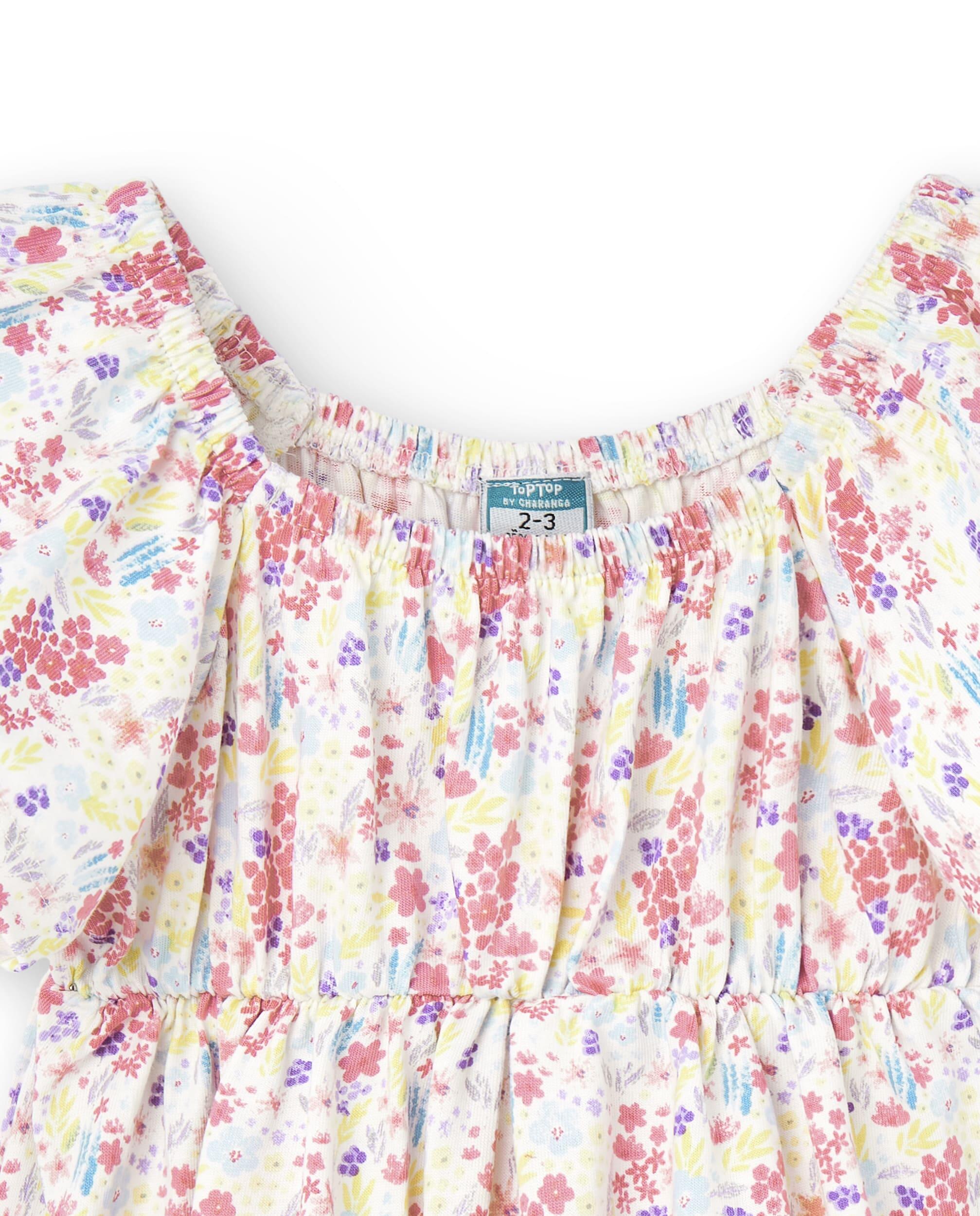 Vestido infantil com estampa floral 4/5