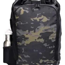 CITY BAG TRAVEL - Adjustable volume water-resistant backpack - black/camo