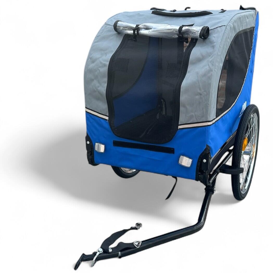 Pro Sport Lights - Remorque Pour Chien Premium Pliable – Bleue – Imperméable – Jusqu'à 30 Kg - Remorque À Vélo - Bleu|noir - Taille Unique - Decathlon