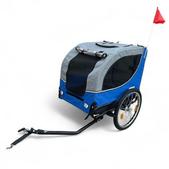 Przyczepka rowerowa dla psa, niebieska, z odblaskami – niebieska – do 30 kg